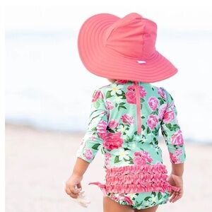 Ruffle butt sun hat 0-12 months pink